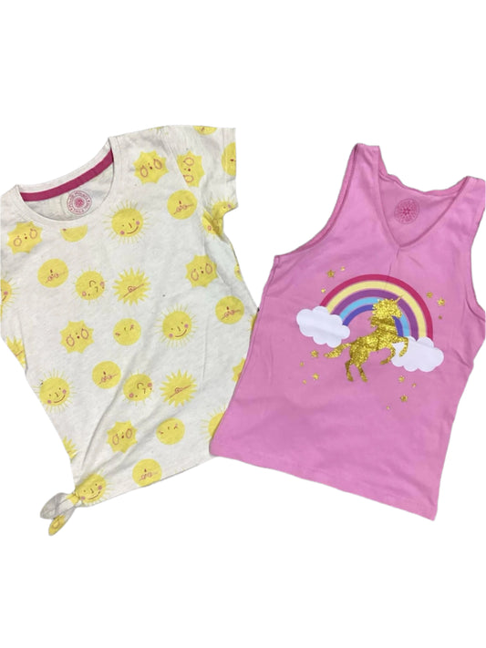 Kids Girls Summer Deal 3-4 Year Pack of 2 Branded Shirt with sando