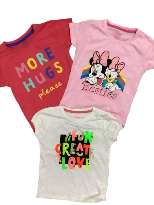 Kids Girls Summer Deal 3-4 Year Pack of 3 Branded Shirts