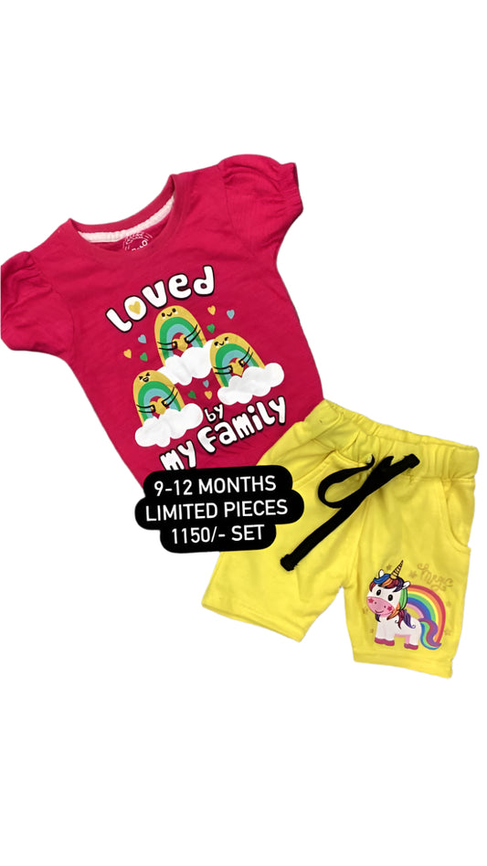 Kids Girls Summer Deal 9-12 Months Shirt and Short