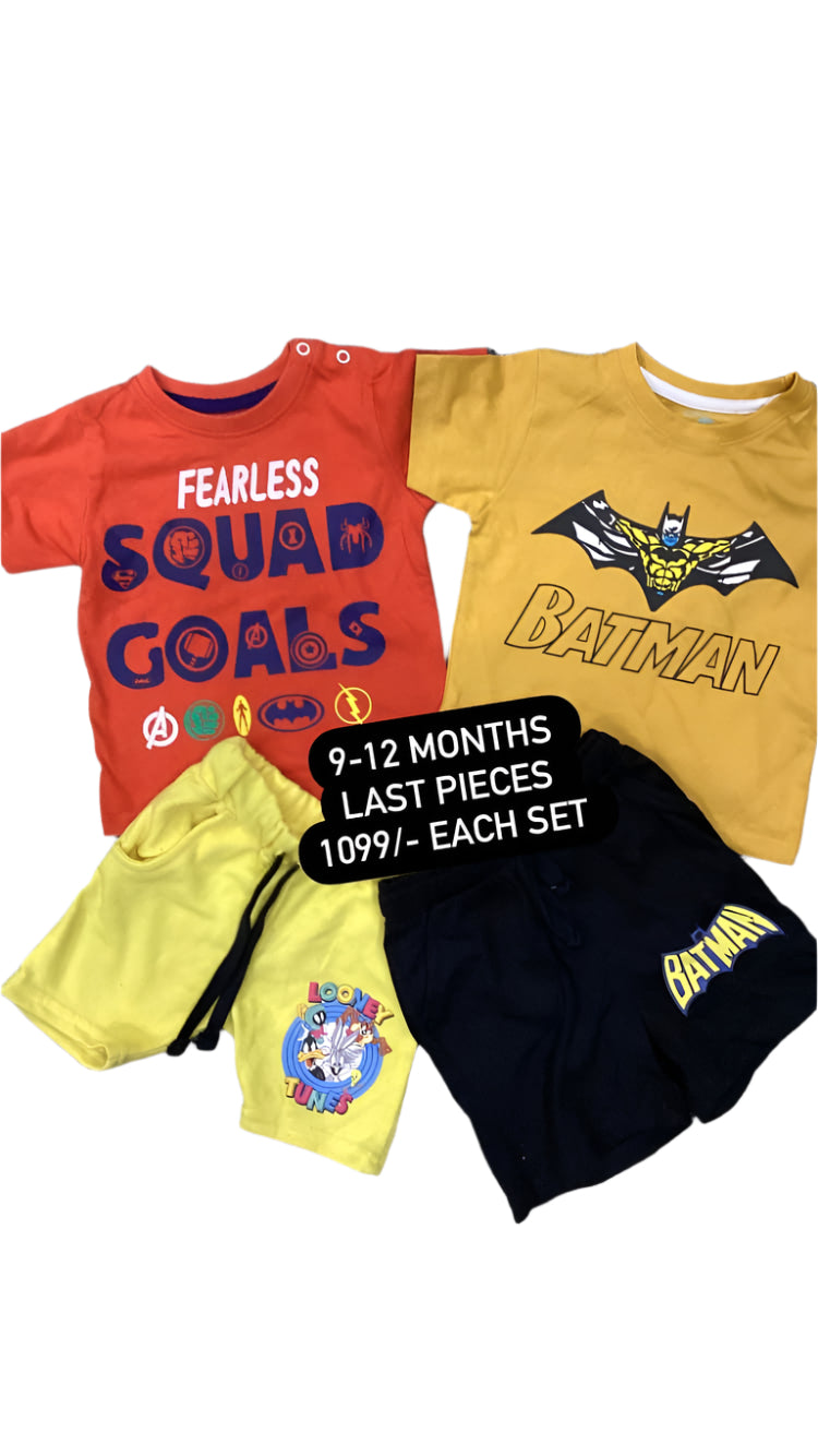 Kids Boys Summer Deal 9-12 Months Shirts and Short