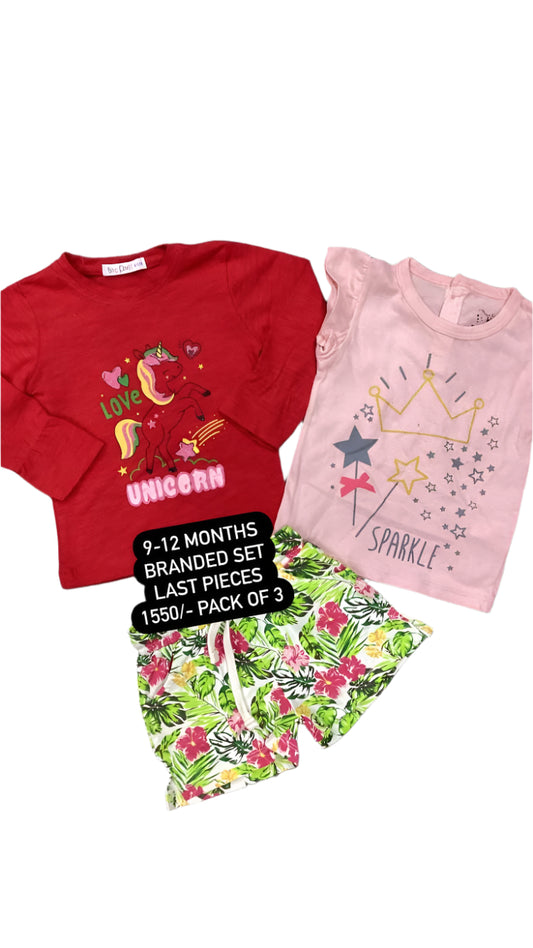 Kids Girls Summer Deal 9-12 Months Shirts and Short