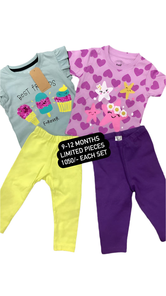 Kids Girls Summer Deal 9-12 Months Shirts and Tights