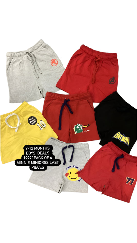 Kids Girls Boys Summer Deal 9-12 Months Shorts Pack of 4