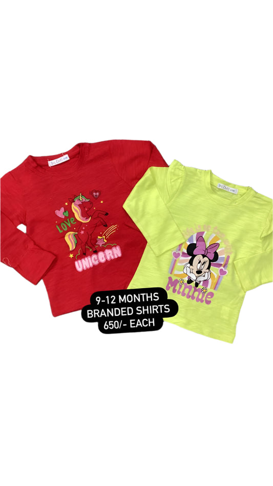 Kids Girls Summer Deal 9-12 Months Shirts Pack of 2