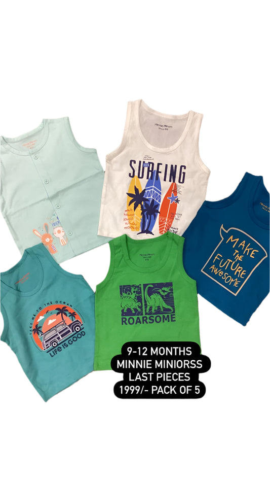 Kids Boys Summer Deal 9-12 Months Sandoz Pack of 5