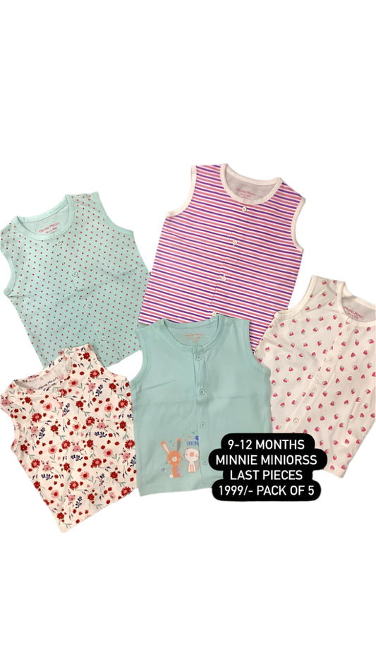 Kids Girls Summer Deal 9-12 Months Sandoz Pack of 5