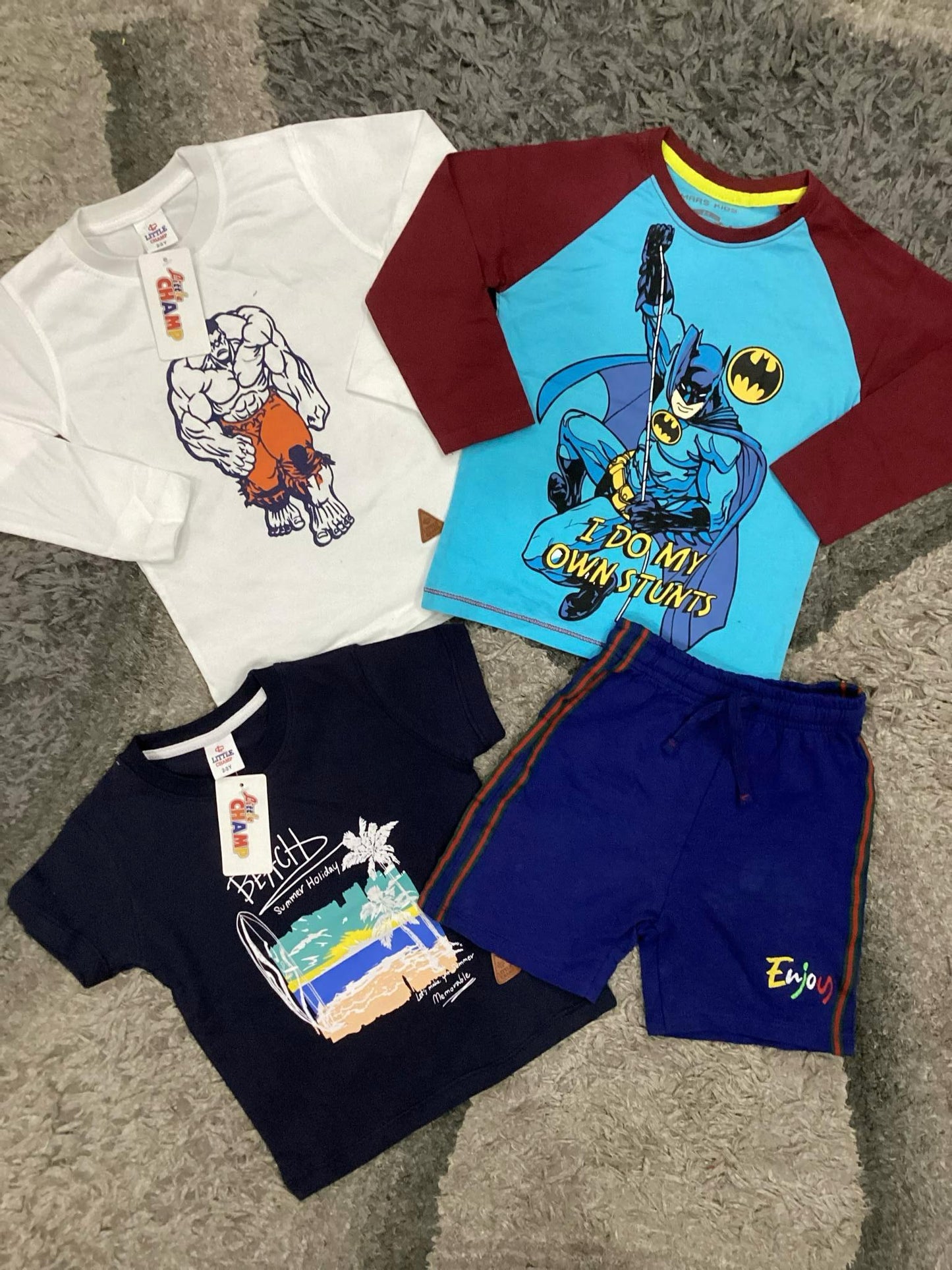 Kids Boys Summer New Arrivals on Sale Deal Pack of 4 for 2-3 Years
