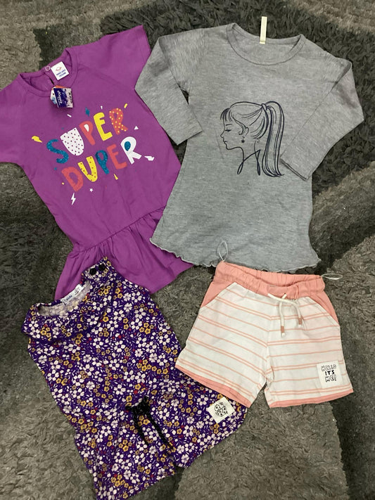 Kids Girls Summer New Arrivals on Sale Deal Pack of 4 for 2-3 Years