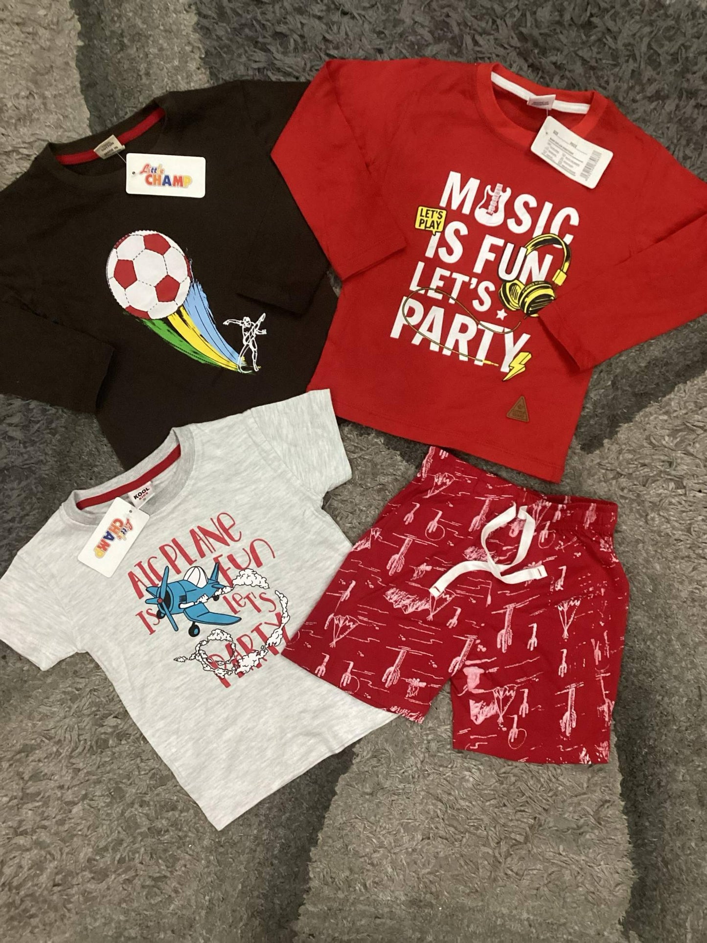 Kids Boys Summer New Arrivals on Sale Deal Pack of 4 for 2-3 Years