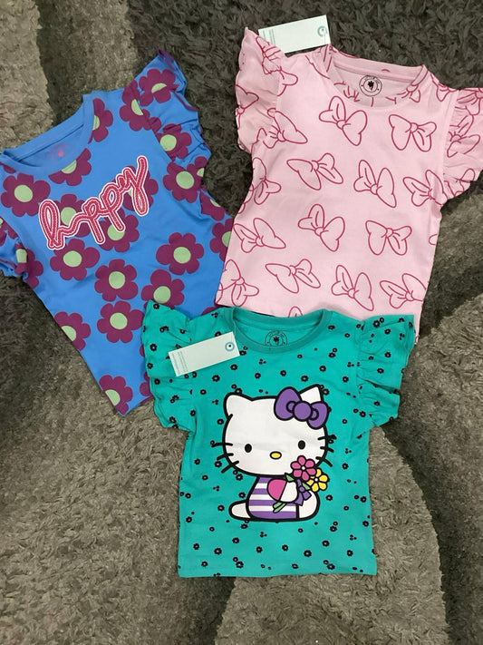 Kids Girls Summer New Arrivals on Sale Deal Pack of 3  for 2-3 Years