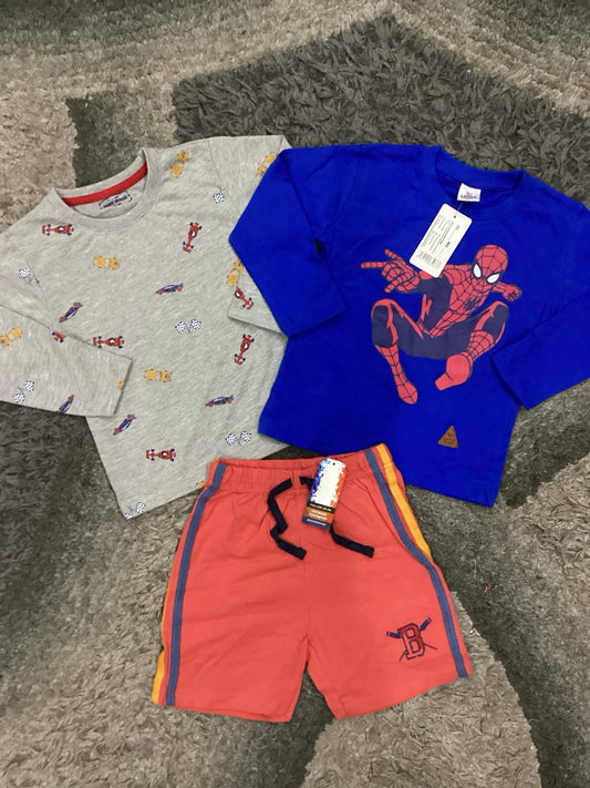 Kids Boys Summer New Arrivals on Sale Deal Pack of 3 for 2-3 Years