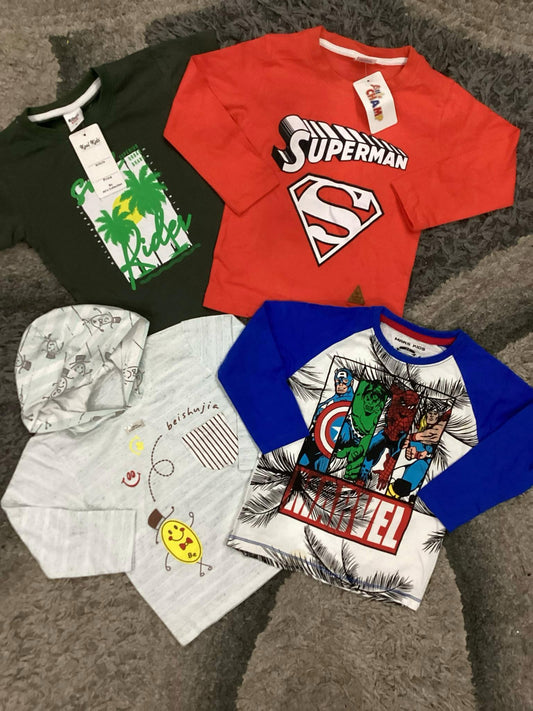 Kids Boys Summer New Arrivals on Sale Deal Pack of 4 for 2-3 Years