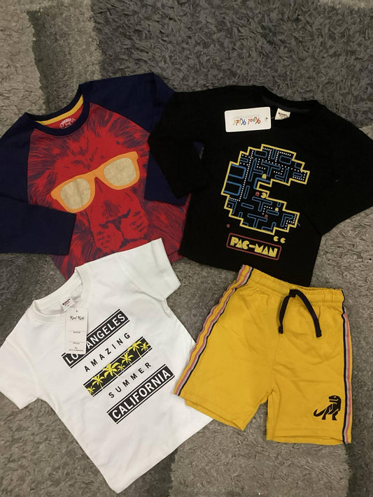 Kids Boys Summer New Arrivals on Sale Deal Pack of 4 for 2-3 Years