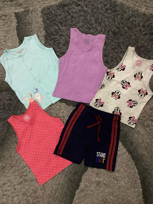 Kids Girls Summer New Arrivals on Sale Deal Pack of 5 for 9-12 Months
