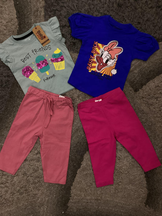 Kids Girls Summer New Arrivals on Sale Deal Pack of 2 for 9-12 Months