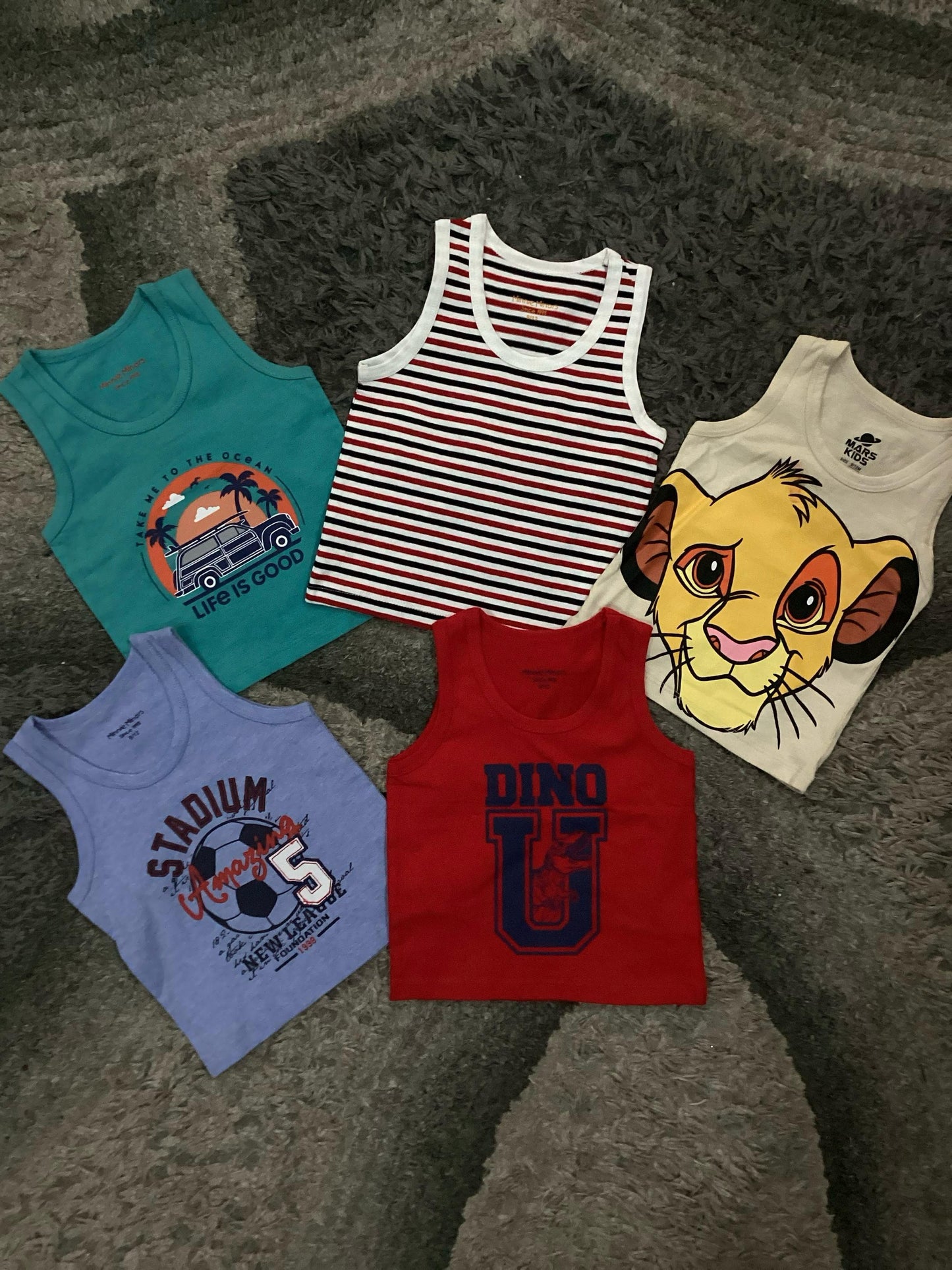 Kids Boys Summer New Arrivals on Sale Deal Pack of 5 for 9-12 Months