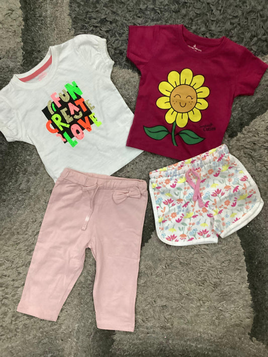 Affordable Baby Summer Outfits – 4-Pack Cotton Clothes | 9–12 Months
