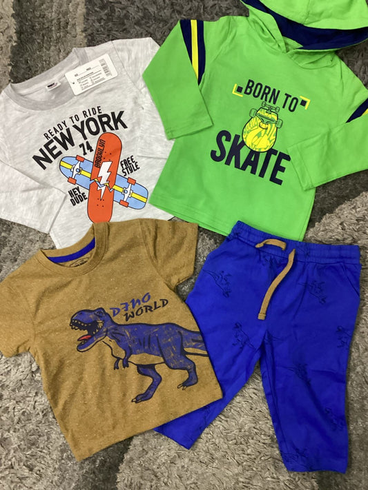 Affordable Baby Summer Outfits – 4-Pack Cotton Clothes | 12-18 Months/1 Year