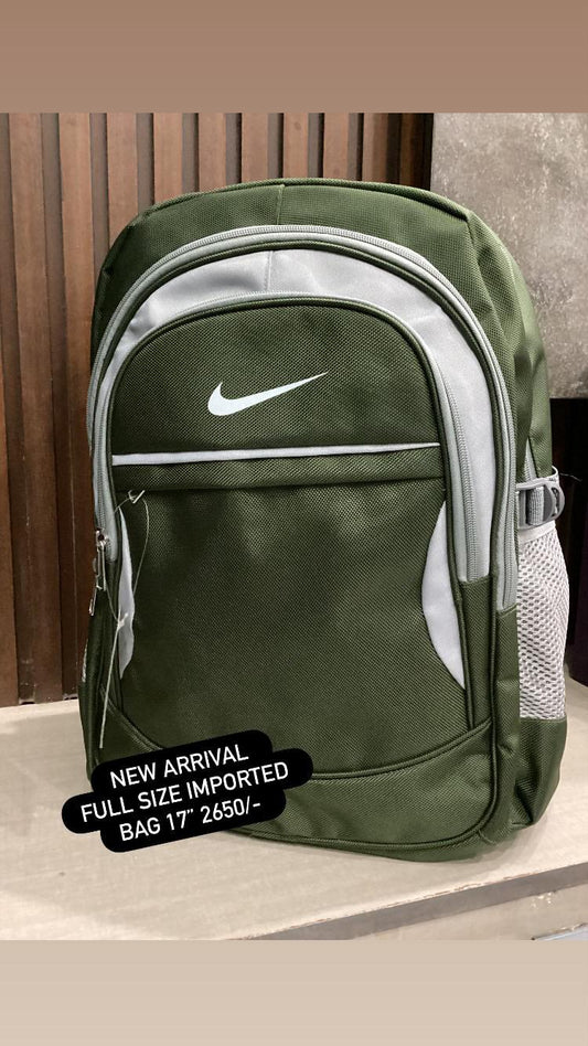 Kids Girls Boys School Bag Pack High Quality Double Zipper 17 Inch Green Nkee