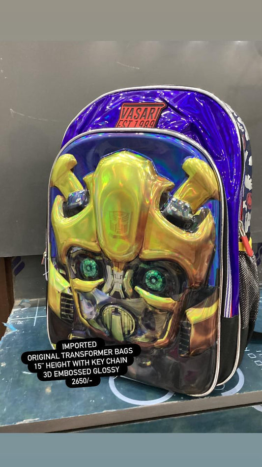 Kids Girls Boys School Bag Pack High Quality Double Zipper 3D Transformer