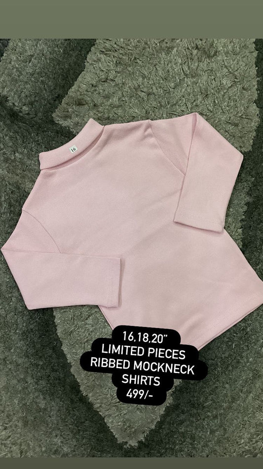 Kids Girls Or Boys Affordable Baby Outfits--Winter Ribbed Mock Neck Shirts
