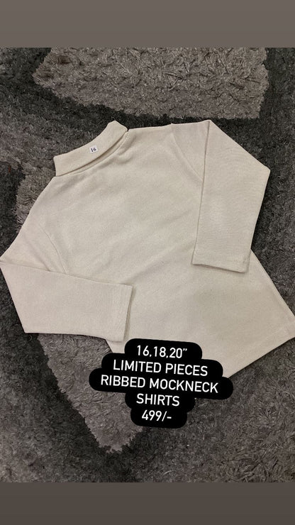 Kids Girls Or Boys Affordable Baby Outfits--Winter Ribbed Mock Neck Shirts
