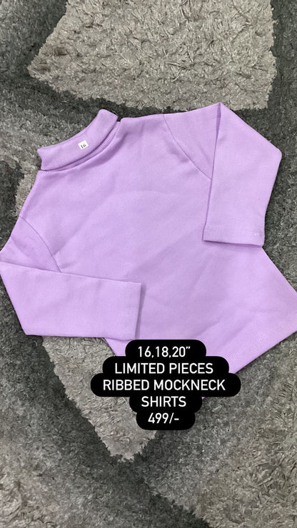 Kids Girls Or Boys Affordable Baby Outfits--Winter Ribbed Mock Neck Shirts