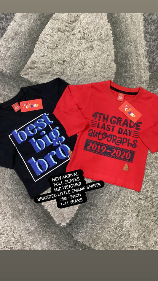 Kids Boys Girl Affordable Baby Outfits –-Full Sleeves Imported T Shirt