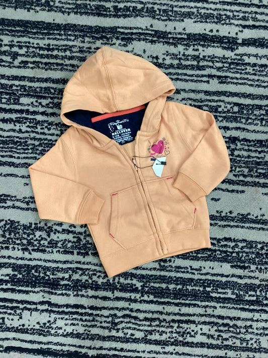 Kids Girls Affordable Baby Outfits –- Winter Original Rollover Zipper Hoodie Warm Glittery