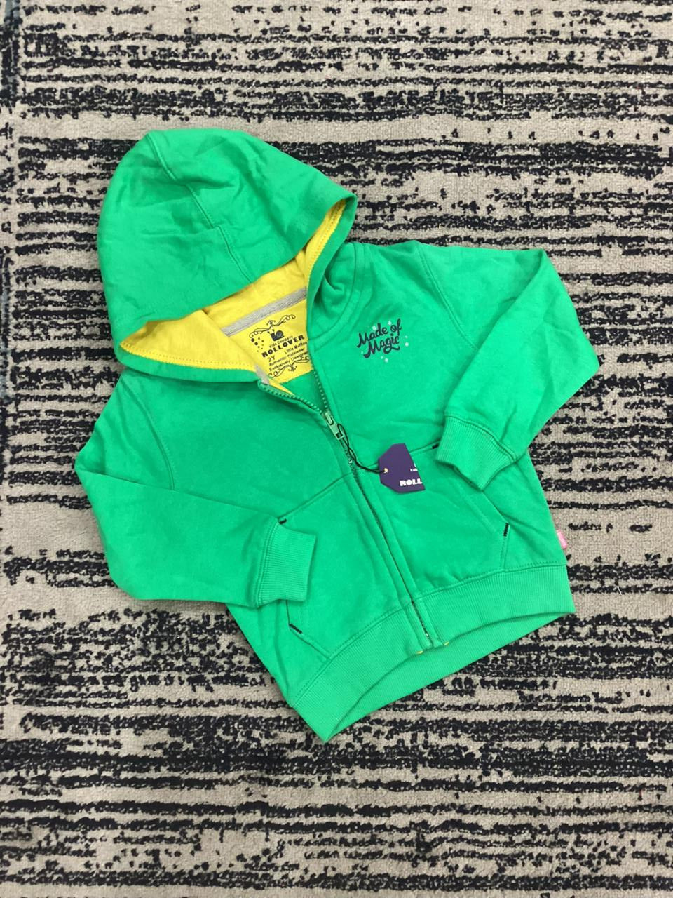 Kids Girls Affordable Baby Outfits –- Original Rollover Zipper Hoodie Warm Glittery