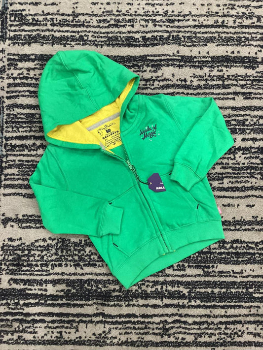 Kids Girls Affordable Baby Outfits –- Original Rollover Zipper Hoodie Warm Glittery