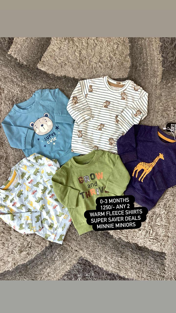 Kids Infant Affordable Baby Outfits –- Mid Weather Full Sleeves Pack of 2