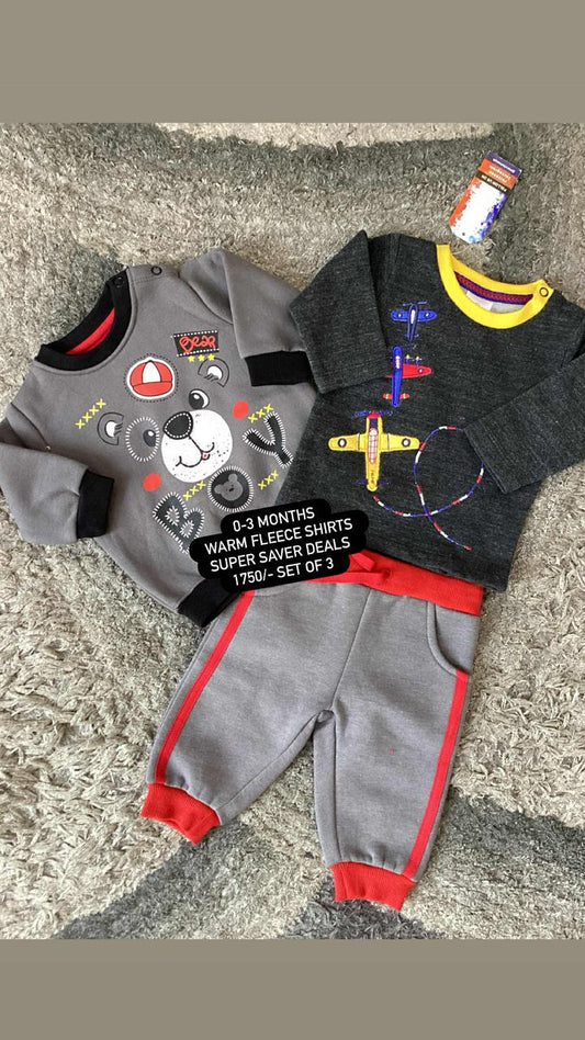 Kids Infant Affordable Baby Outfits –- Winter Fleece Warm Set Original Branded