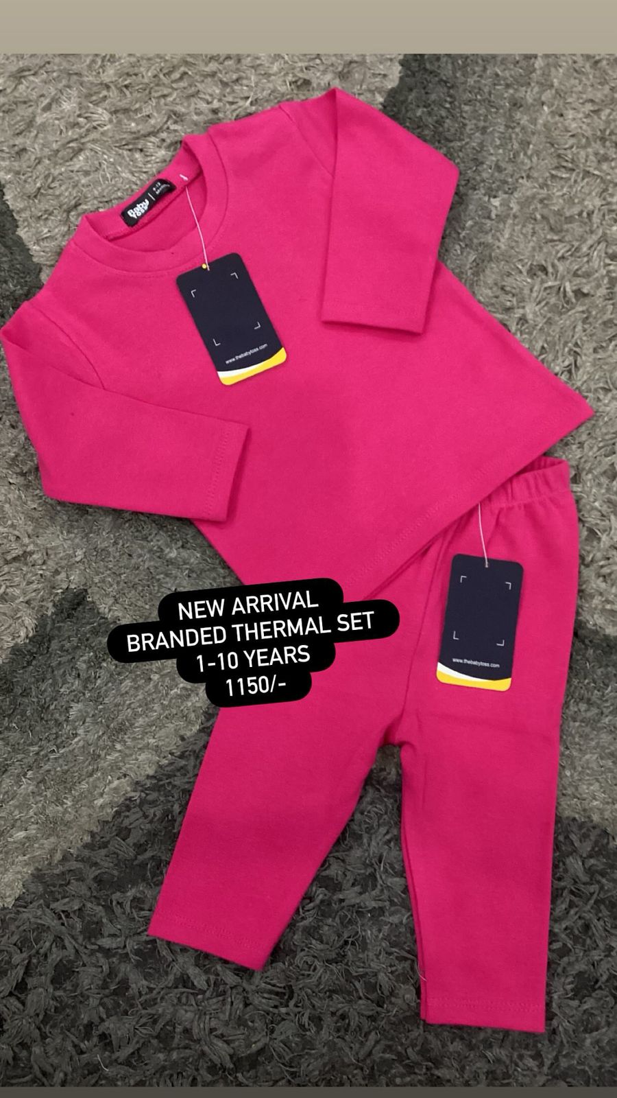 Kids Girls Affordable Baby Outfits –- Winter Warm Branded Original Thermal Set