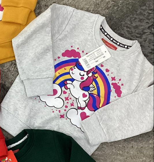 Kids Girls Affordable Baby Outfits –- Winter Warm Fleece Branded Shirt