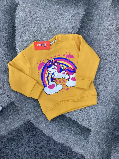 Kids Girls Affordable Baby Outfits –- Winter Warm Fleece Branded Shirt