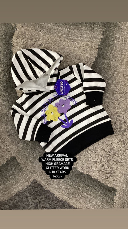 Kids Girls Affordable Baby Outfits –- Winter Warm Fleece Branded Hoodie