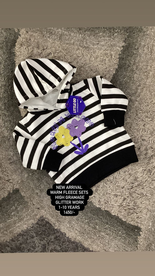 Kids Girls Affordable Baby Outfits –- Winter Warm Fleece Branded Hoodie