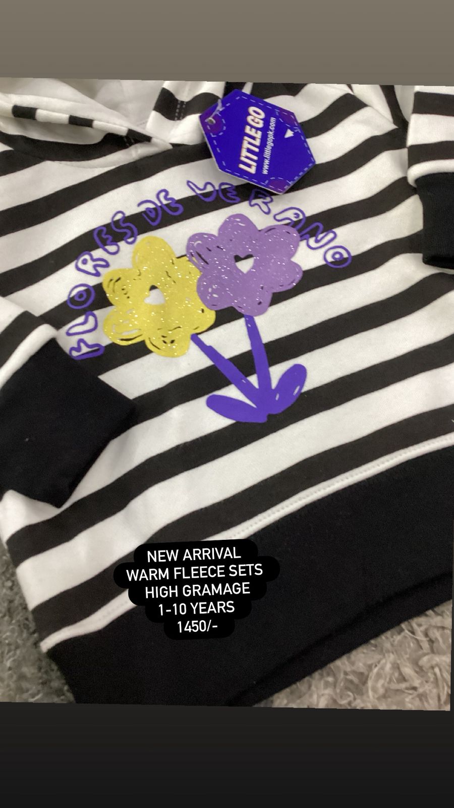 Kids Girls Affordable Baby Outfits –- Winter Warm Fleece Branded Hoodie