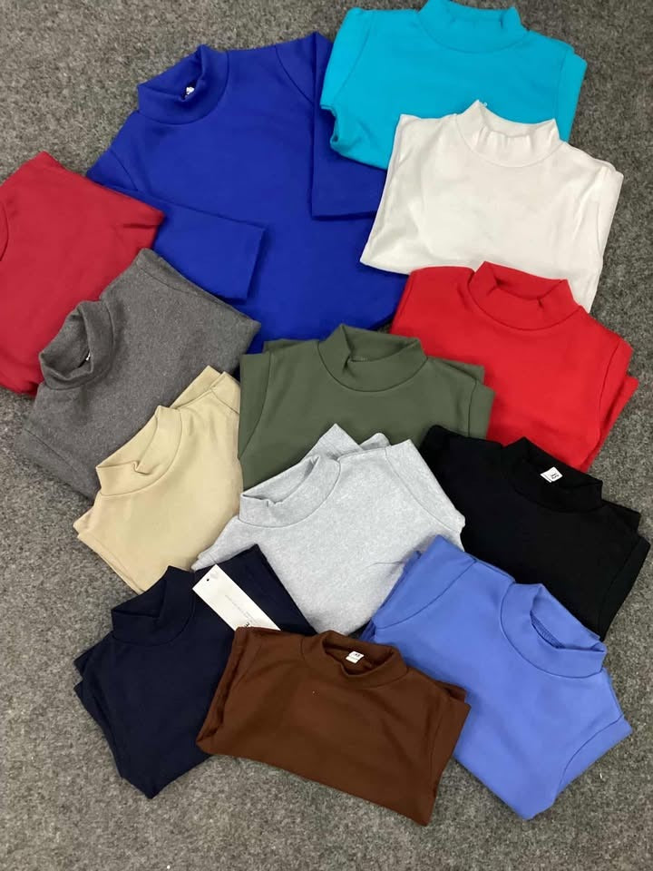 Kids Girls Boys Affordable Baby Outfits –- Winter Warm Branded Imported Mock Necks