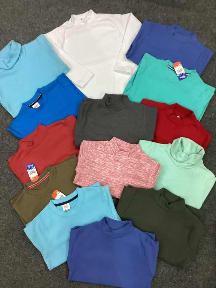 Kids Girls Boys Affordable Baby Outfits –- Winter Warm Branded Imported Mock Necks