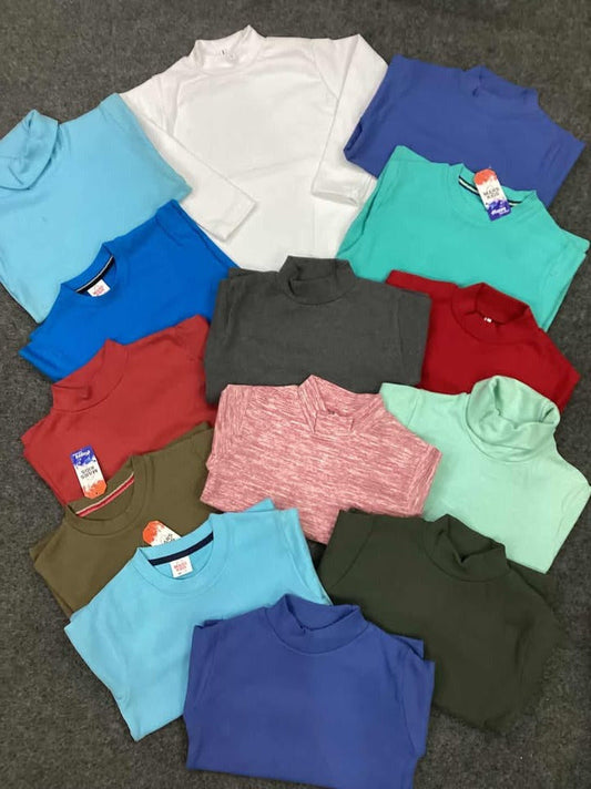 Kids Girls Boys Affordable Baby Outfits –- Winter Warm Branded Imported Mock Necks