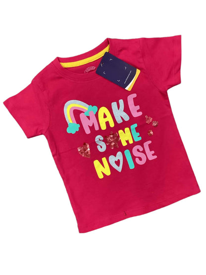 Kids Girls Summer T Shirt Imported Branded Make Some Noice