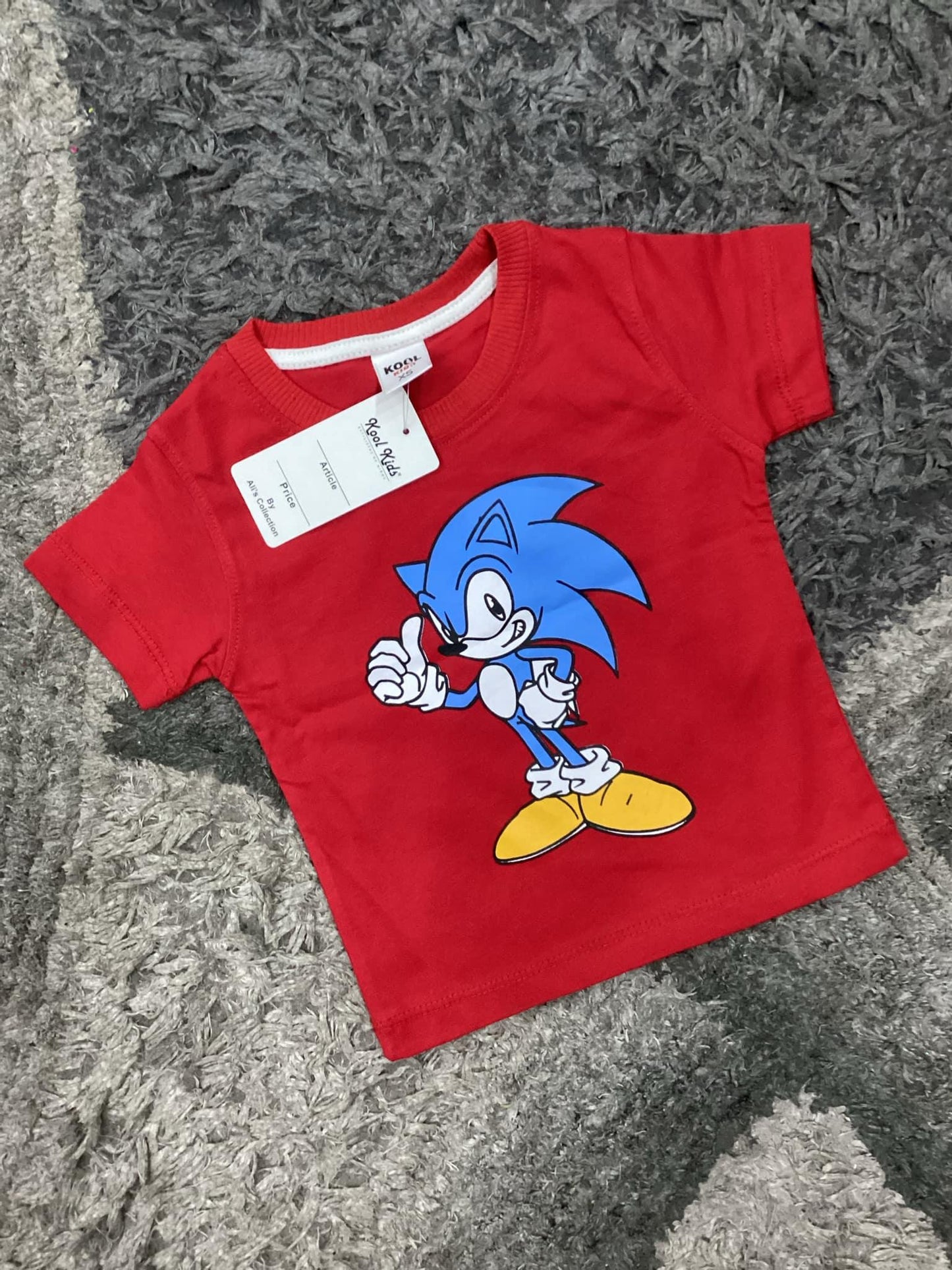 Kids Boys Summer T Shirt Branded Imported Red Sonic