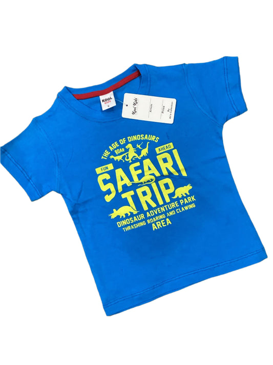 Kids Boys Summer T Shirt Branded Imported Blue Safari Trip