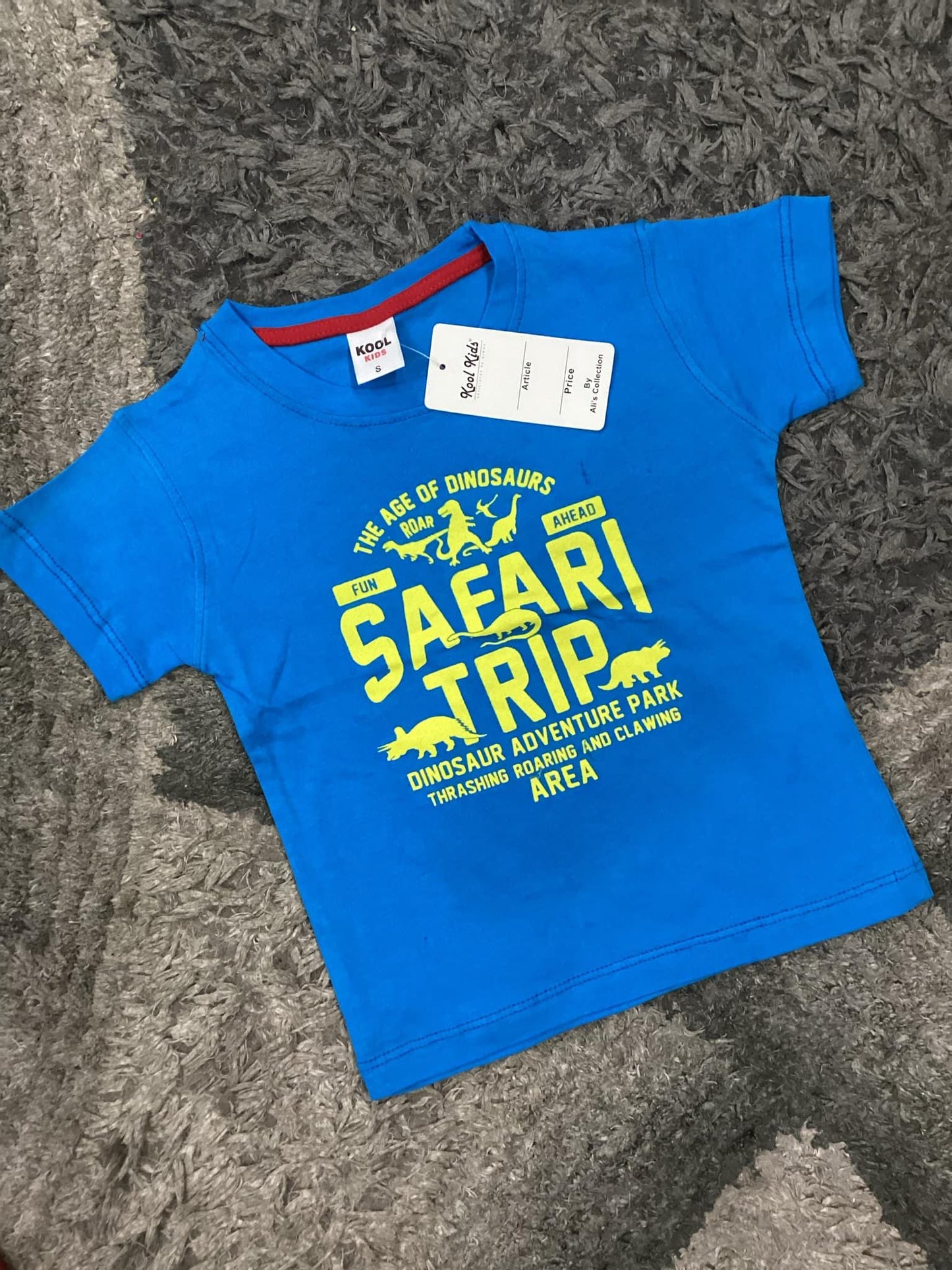 Kids Boys Summer T Shirt Branded Imported Blue Safari Trip