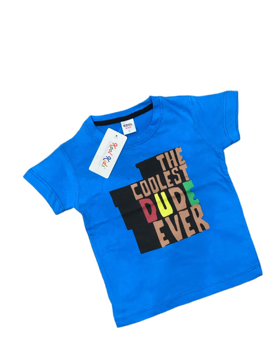 Kids Boys Summer T Shirt Branded Imported Blue Dude Ever