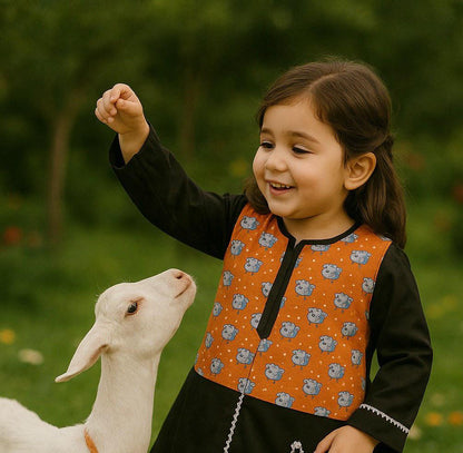 Celebrate Eid in style! Kids Girls Summer Lawn Bakra Print – New Arrival perfect for 2025 Eid fashion trends
