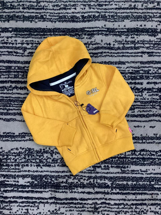Kids Girls Affordable Baby Outfits –- Original Rollover Zipper Hoodie Warm Glittery