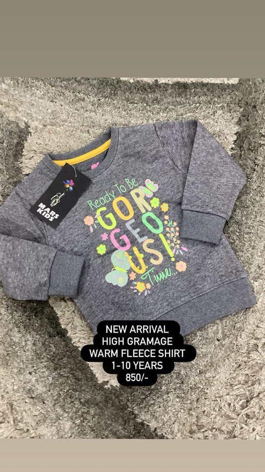 Kids Boys Affordable Baby Outfits –- Winter Warm Fleece Branded Shirt